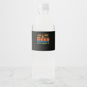 Oh Deer Christmas Too Classic Holiday Style  Water Bottle Label
