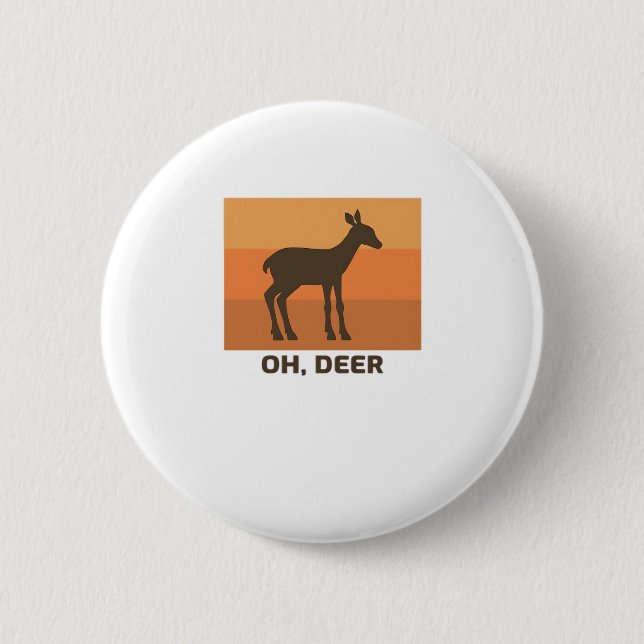 Oh Deer Classic Simple Design  Button (Front)