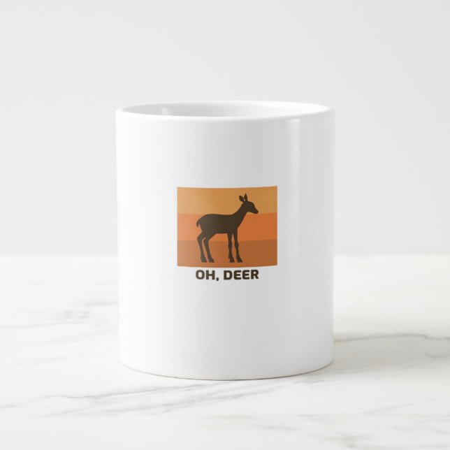 Oh Deer Classic Simple Design  Giant Coffee Mug (Front)