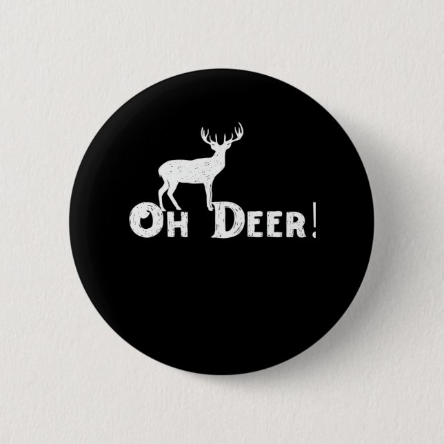Oh Deer Clean Graphic Style  Button (Front)