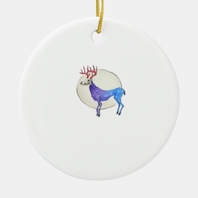Oh Deer Clean Graphic Style Ceramic Ornament (Front)