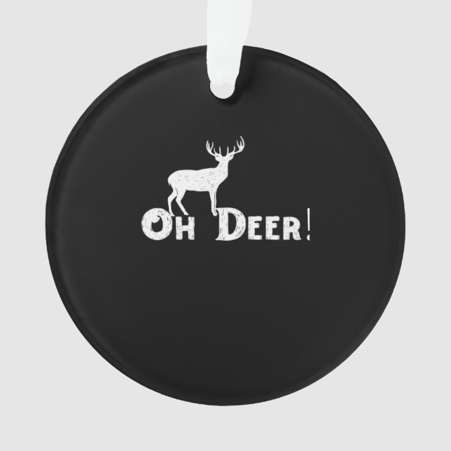 Oh Deer Clean Graphic Style Ornament (Front)
