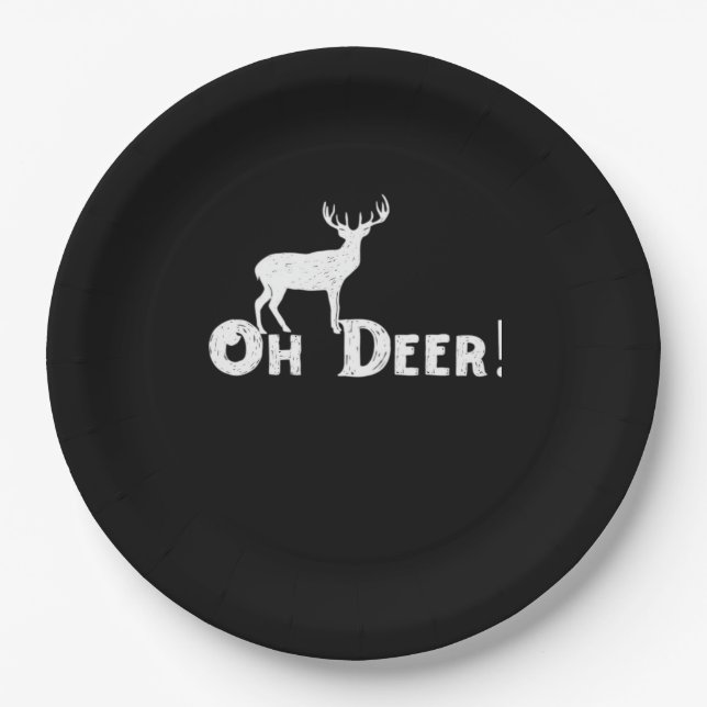 Oh Deer Clean Graphic Style  Paper Plates (Front)