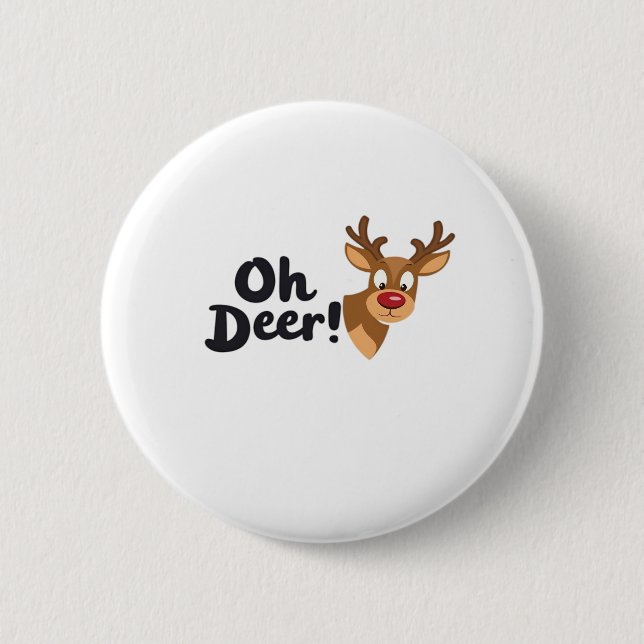 Oh Deer Clean Minimal Seeing  Button (Front)
