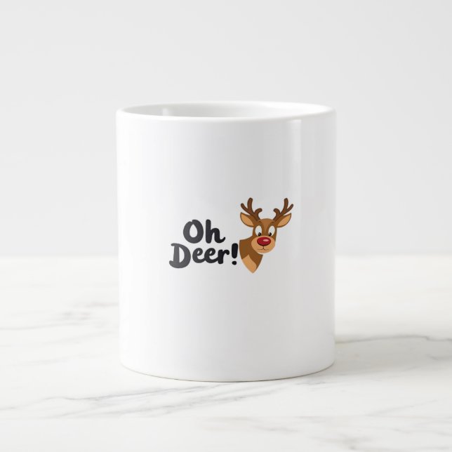 Oh Deer Clean Minimal Seeing  Giant Coffee Mug (Front)