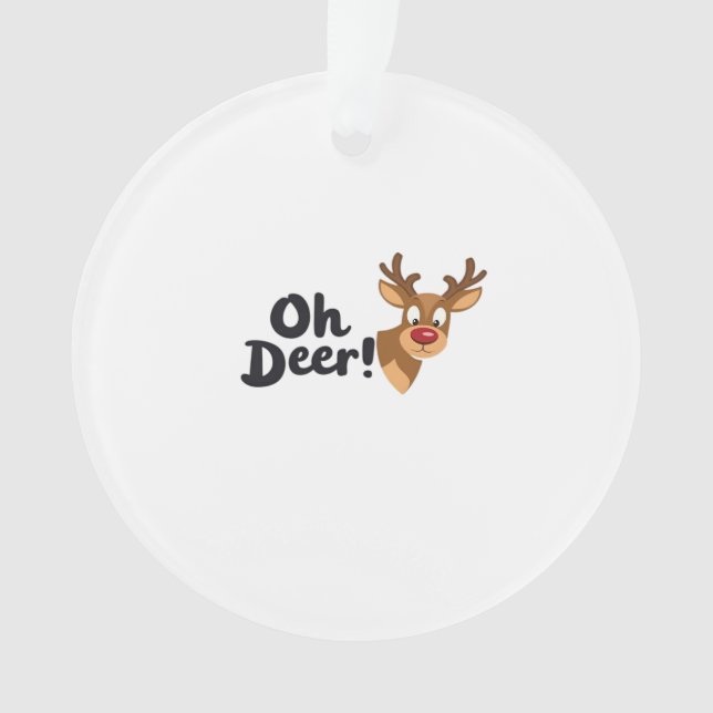 Oh Deer Clean Minimal Seeing Ornament (Front)