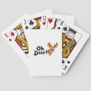 Oh Deer Clean Minimal Seeing Poker Cards