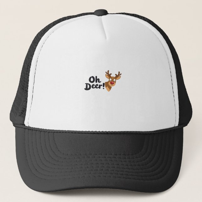 Oh Deer Clean Minimal Seeing  Trucker Hat (Front)