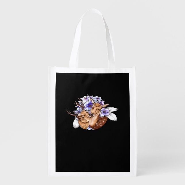 Oh Deer Clean Minimal Style Grocery Bag (Front)