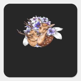 Oh Deer Clean Minimal Style Square Sticker