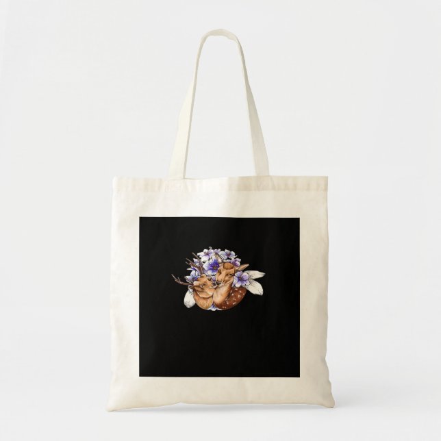 Oh Deer Clean Minimal Style Tote Bag (Front)