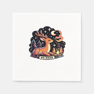 Oh Deer Contemporary Graphic Vibe Napkins