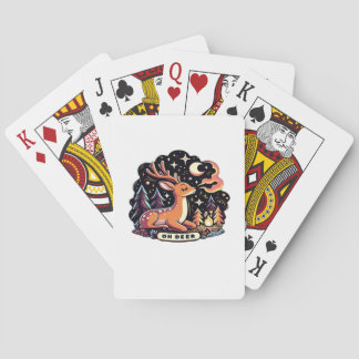 Oh Deer Contemporary Graphic Vibe Poker Cards