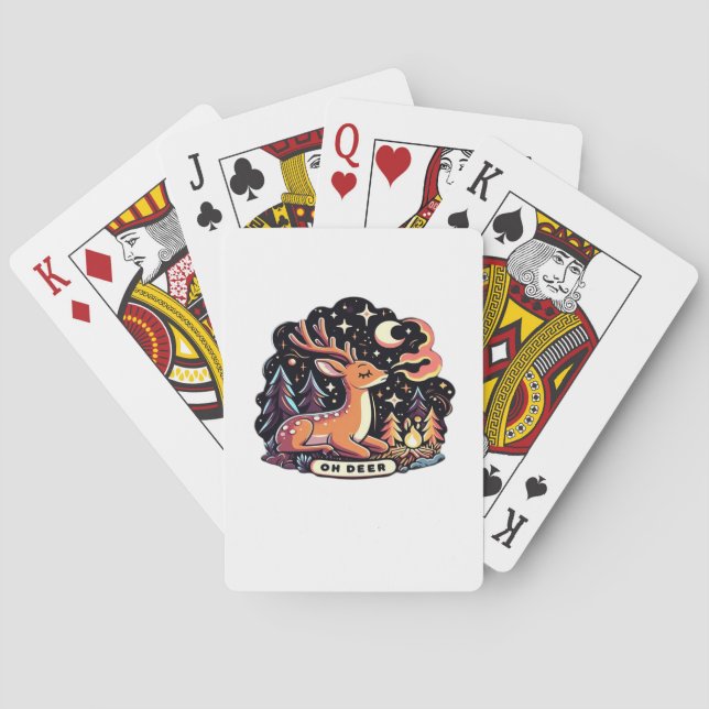 Oh Deer Contemporary Graphic Vibe  Poker Cards (Back)