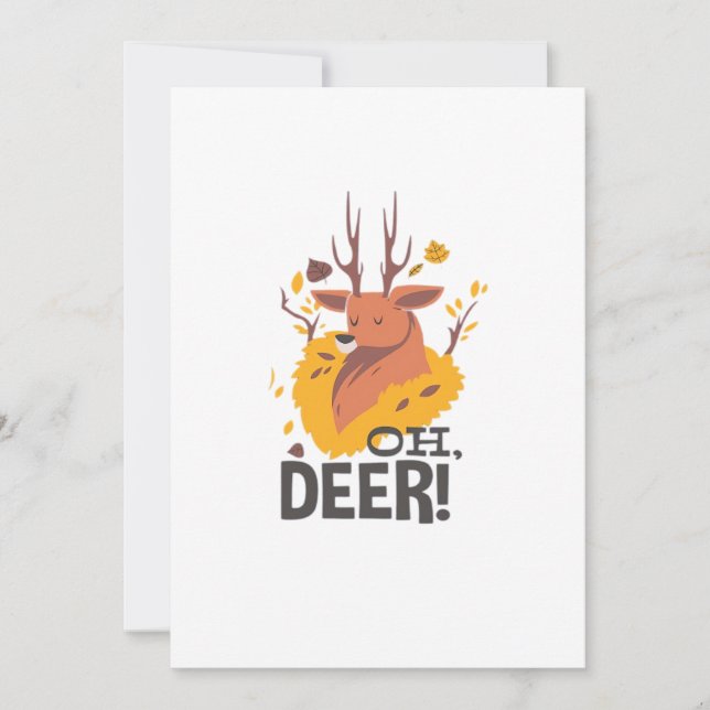 Oh Deer Contemporary Minimal Look Holiday Card (Front)