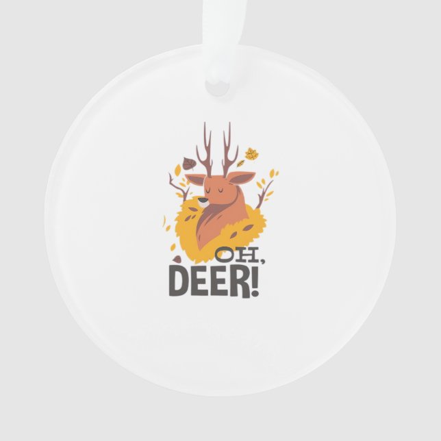 Oh Deer Contemporary Minimal Look Ornament (Front)