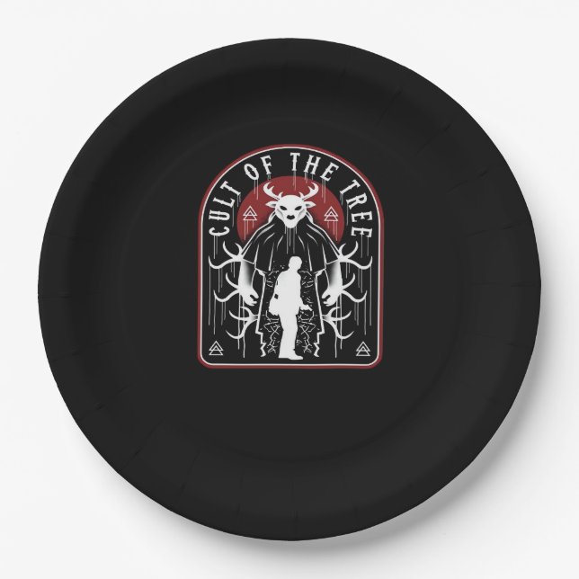 Oh Deer Cult Of The Tree Artistic Style  Paper Plates (Front)