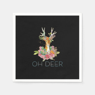 Oh Deer Cute Colorful Deer Minimal Design Napkins