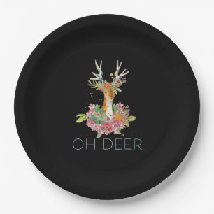 Oh Deer Cute Colorful Deer Minimal Design Paper Plates
