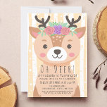 Oh Deer Cute Deer Kids Birthday  Invitation<br><div class="desc">Celebrate your sweetie's special day with this Oh Deer Cute Deer Kids Birthday design.  You can customize this further by clicking on the "PERSONALIZE" button.  Matching Items in our shop for a complete party theme. For further questions please contact us at ThePaperieGarden@gmail.com</div>