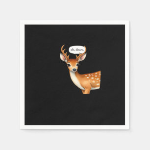 Oh Deer Cute Punny Deer Saying Whimsical Quote Napkins