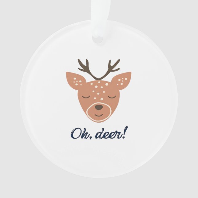 Oh Deer Deer Love Save The Deer CrAcrylic Ornament (Front)