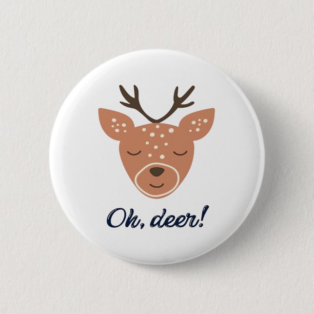 Oh Deer Deer Love Save The Deer Creative Design  Button (Front)