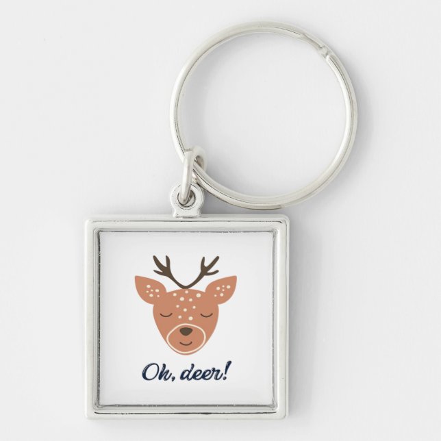 Oh Deer Deer Love Save The Deer Creative Design  Keychain (Front)