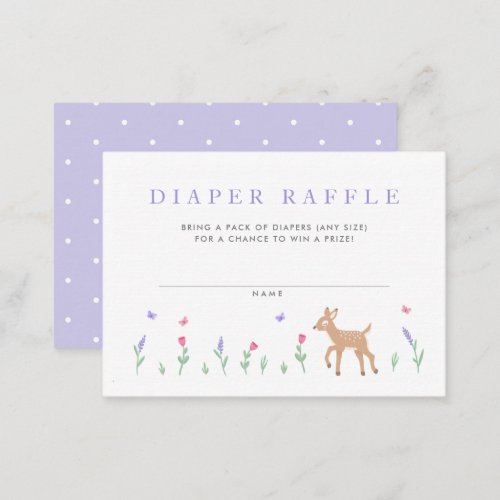 Oh Deer Diaper Raffle Baby Shower Enclosure Card