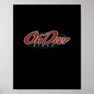 Oh Deer Diner Retro Classic Style Poster