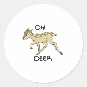 Oh Deer Elegant Timeless Style  Classic Round Sticker