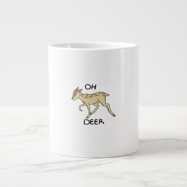 Oh Deer Elegant Timeless Style  Giant Coffee Mug (Front)
