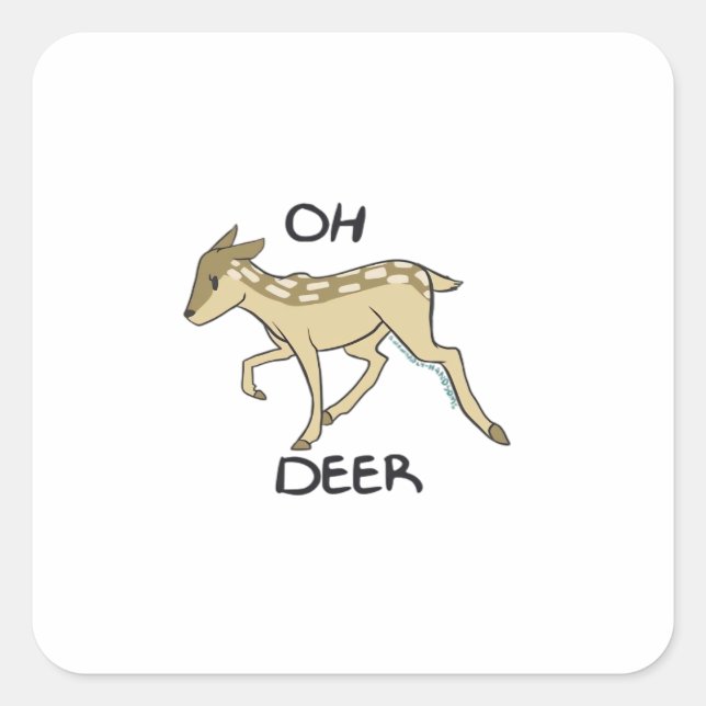 Oh Deer Elegant Timeless Style  Square Sticker (Front)