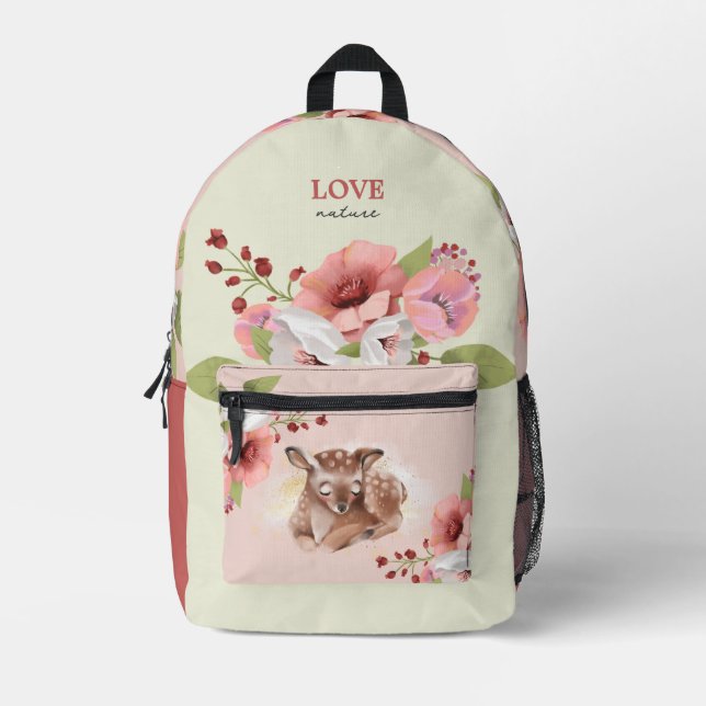 Oh Deer Enchanted Forest Girl Backpack (Front)