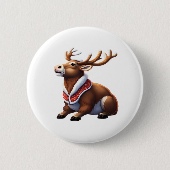 Oh Deer Energetic Modern Design  Button (Front)
