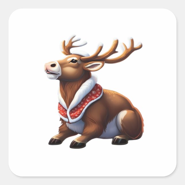 Oh Deer Energetic Modern Design  Square Sticker (Front)
