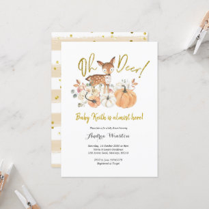 Oh Deer Fall Pumpkin Baby Shower Invitation