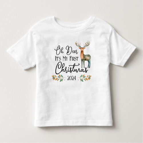 Oh Deer First Christmas  Toddler T_shirt