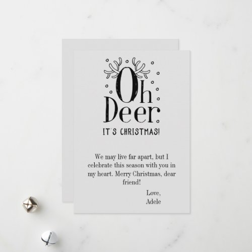 Oh deer flat Christmas holiday card