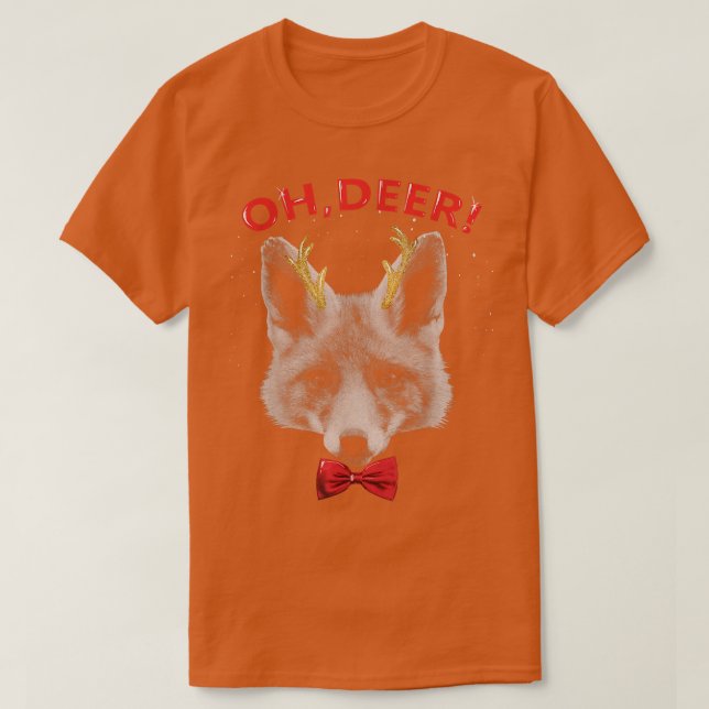 Oh Deer Fo Xmas Red Bowtie Christimas Outfit  T-Shirt (Design Front)