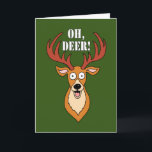 Oh, Deer Funny 60th Birthday Card<br><div class="desc">Oh,  Deer! Your 60th Birthday is here! funny card featuring a surprised,  cartoon deer. A great design for a hunter turning 60 or anyone who loves wildlife.</div>