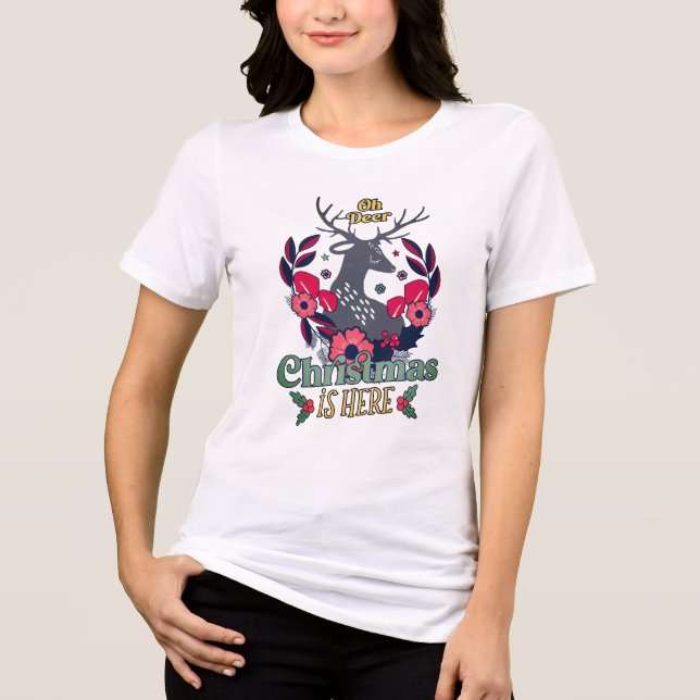 Oh deer, funny Christmas tee for holiday cheer (Front)