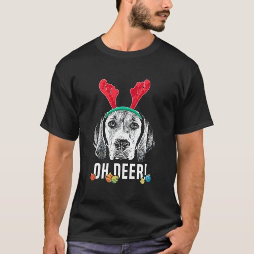 Oh Deer Funny Harrier Xmas T_Shirt