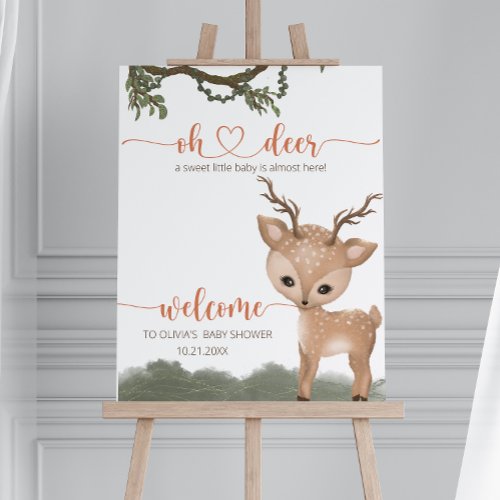 Oh Deer gender neutral baby shower welcome Foam Board