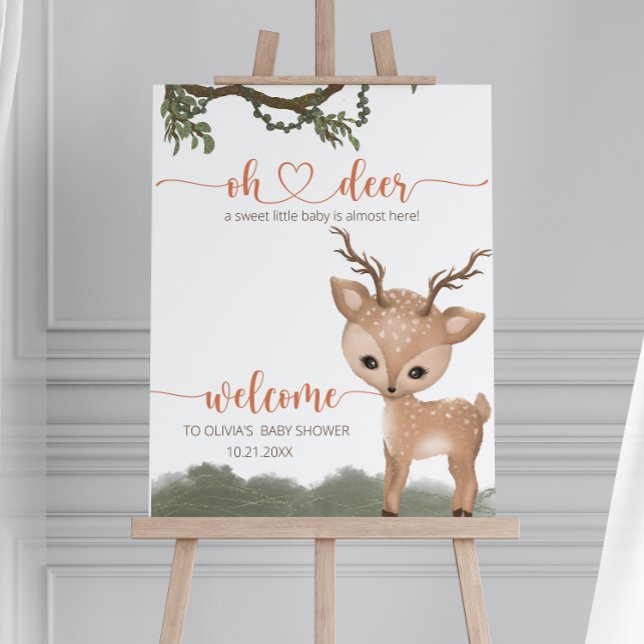 Oh Deer gender neutral baby shower welcome Foam Board (Creator Uploaded)