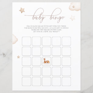 Oh Deer Gender Neutral Watercolor Baby Bingo Game