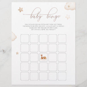 Oh Deer Gender Neutral Watercolor Baby Bingo Game Flyer