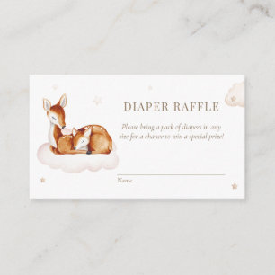 Oh Deer Gender Neutral Watercolor Diaper Raffle Enclosure Card