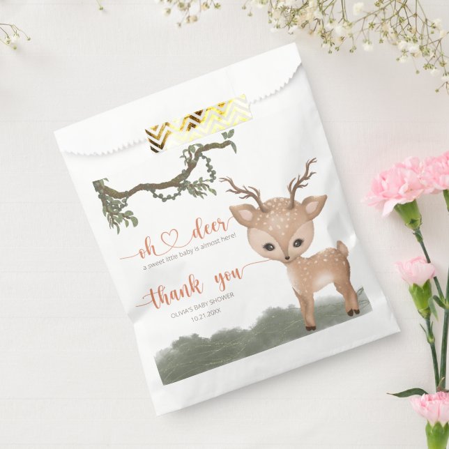 Oh Deer gender neutral woodland baby shower Favor Bag (Sealed)