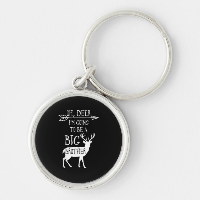 Oh Deer Going To Big Brother Christmas Announcemen Keychain (Front)